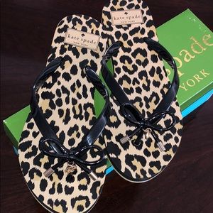 Kate Spade Leopard Print Flip Flops